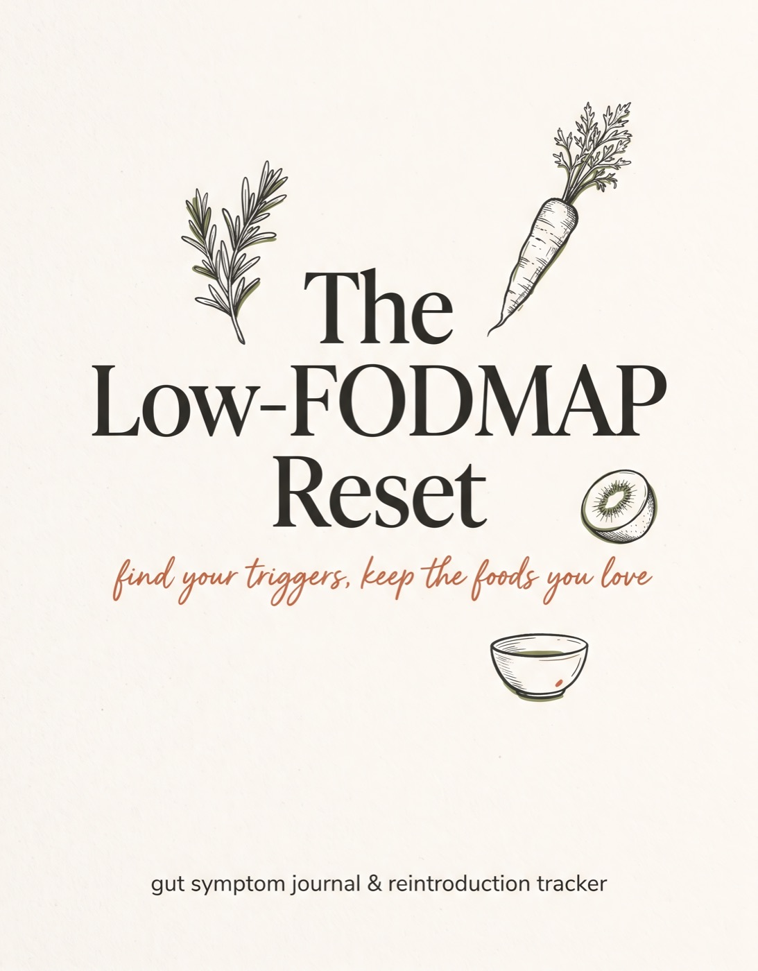 Cover of the free printable IBS food and symptom diary